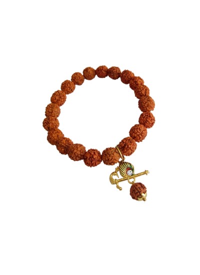 Krishna Flute Rudraksha Beads Bracelet By Menjewell